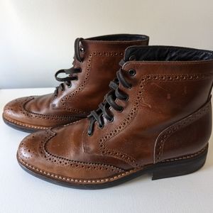 Thursday Boots Wingtips size 9 in caramel